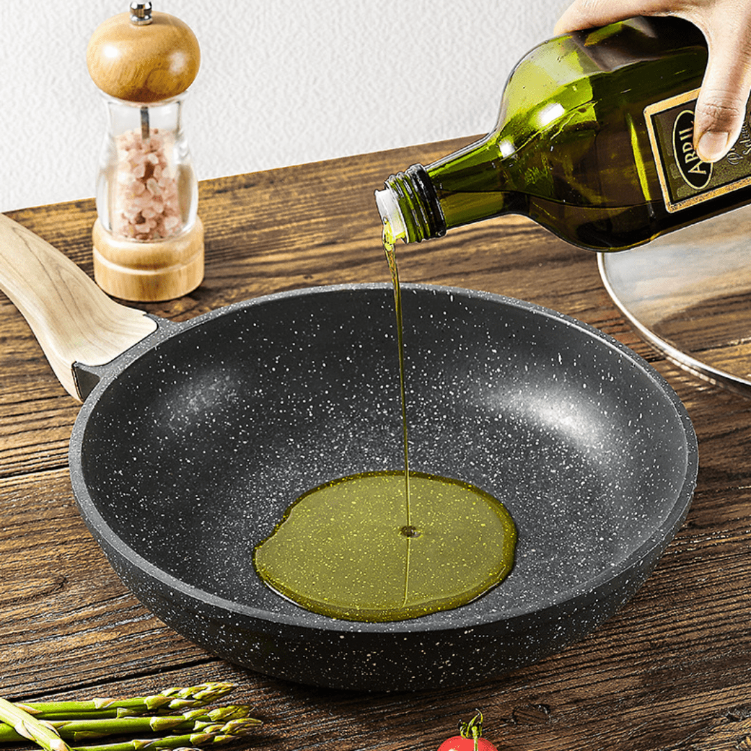 Maifan Stone Non-Stick Flat Bottom Frying Pan (24cm)