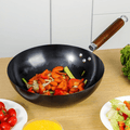Fine Iron Cooking Pan with Wooden Handle