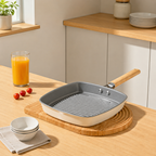 Premium Ceramic Frying Pan with Wooden Handle(24cm)