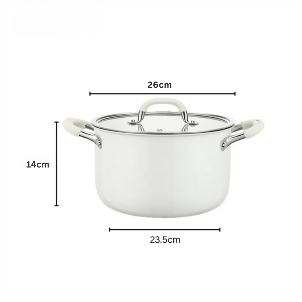 Multi-Purpose Stainless Steel Cooking Pot with Ceramic Exterior