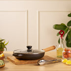 Ultra Heat Cast Iron Skillet Pan with Wooden Handle(22cm)