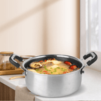 Stainless Steel Honeycomb Deep Cooking Pot With Lid (24cm)