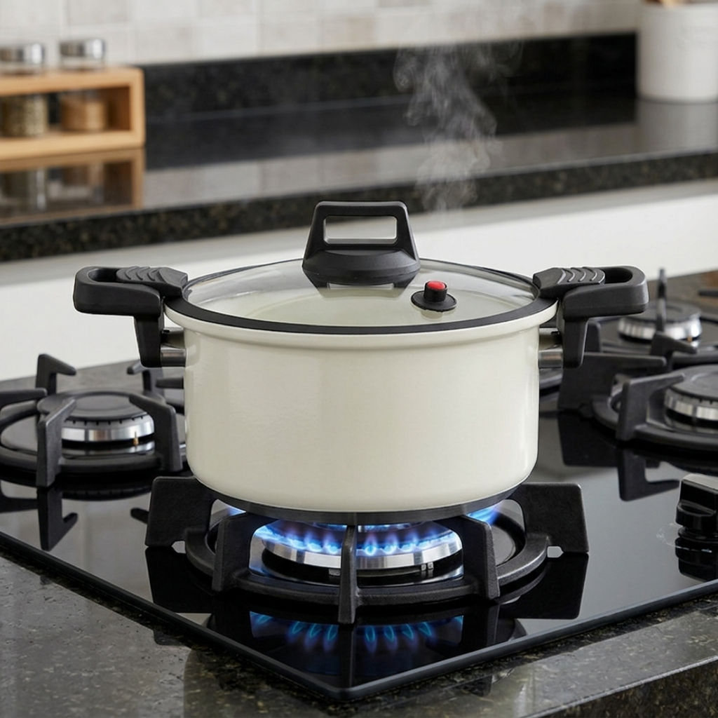 Stainless Steel Micro-Pressure Cooker with Glass Lid(26cm)