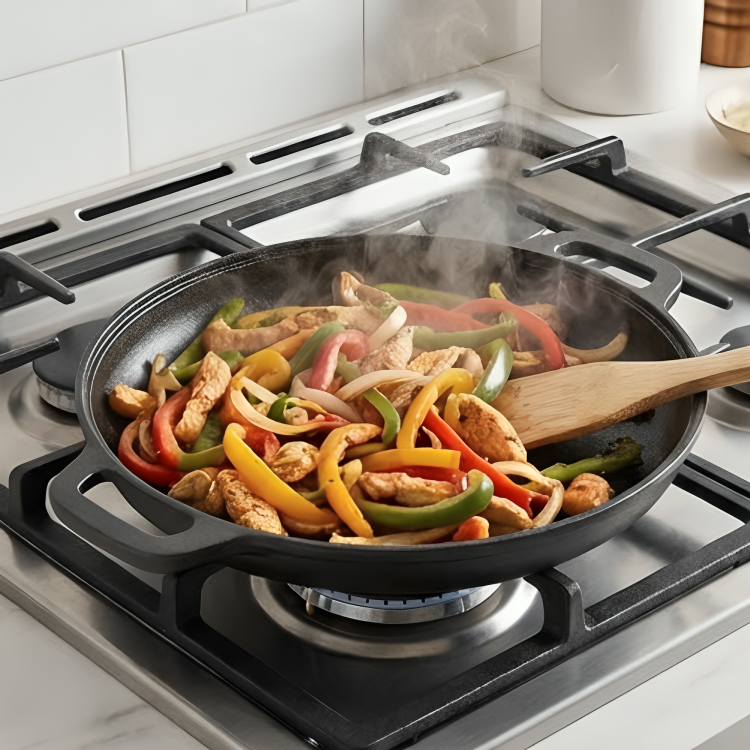 Heavy Duty Uncoated Cast Iron Flat Pan (28cm)