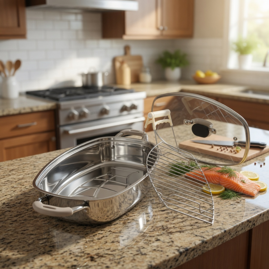 Premium Stainless Steel Food Steaming Pan