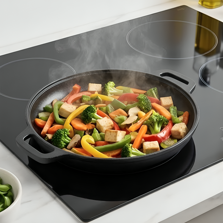 Heavy Duty Uncoated Cast Iron Flat Pan (28cm)