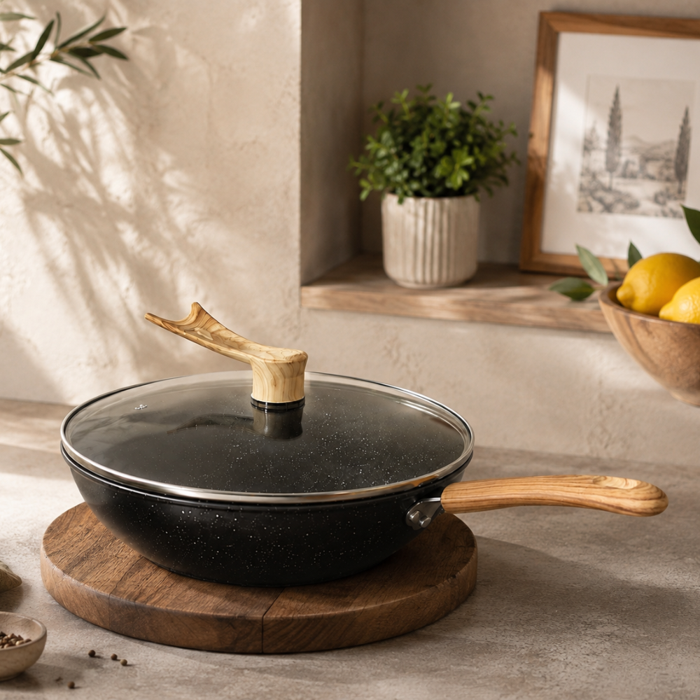 Multi-Purpose Nonstick Maifan Pan with Glass Lid