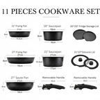 Maifan Stone Nonstick Cookware Set with Detachable Handles (11 Piece)