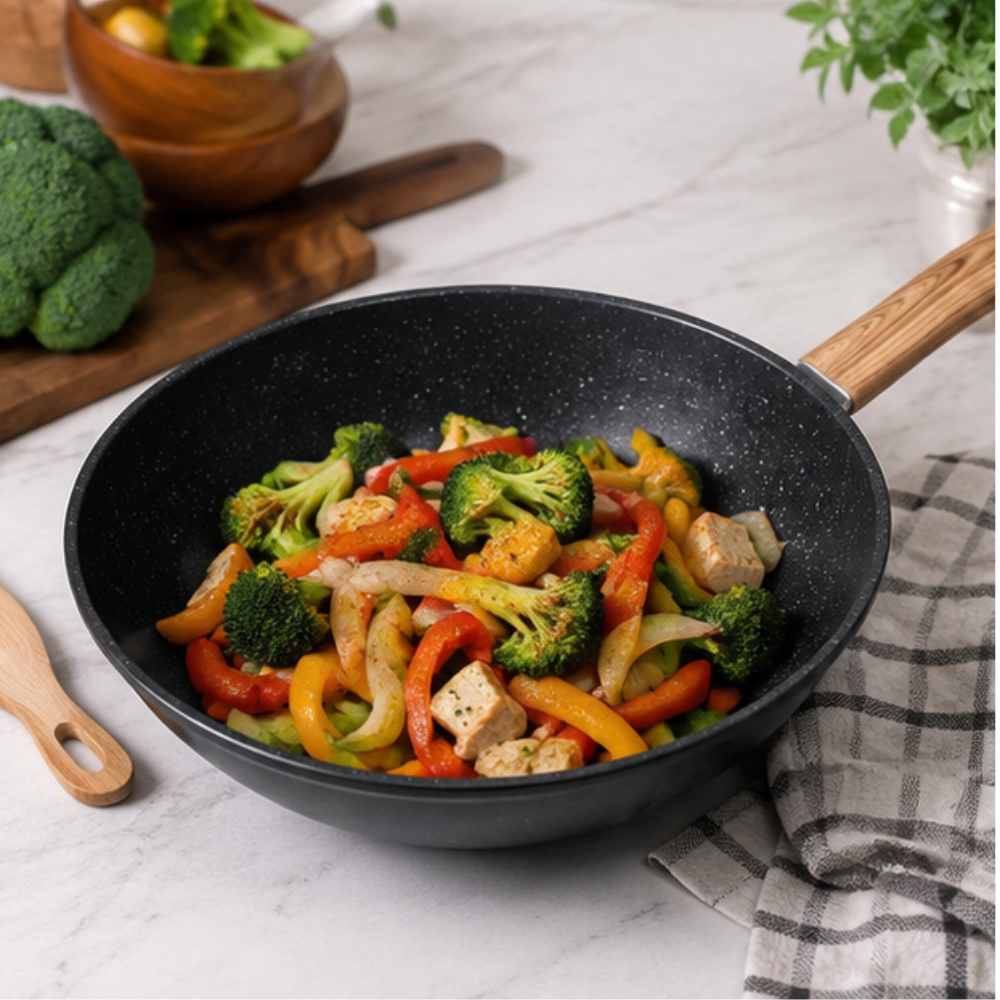 Multi-Purpose Nonstick Maifan Pan with Glass Lid