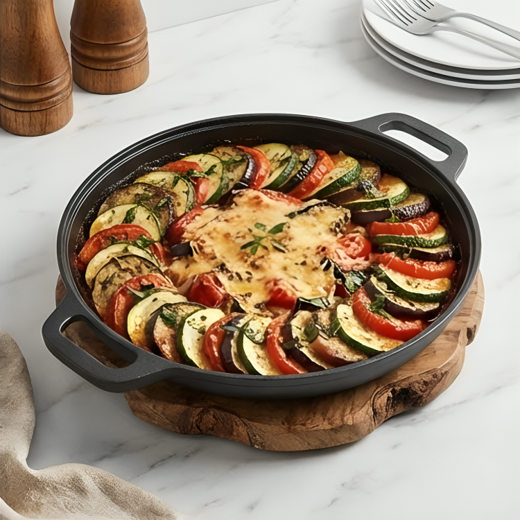 Heavy Duty Uncoated Cast Iron Flat Pan (28cm)