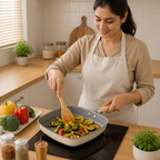 Premium Ceramic Frying Pan with Wooden Handle(24cm)