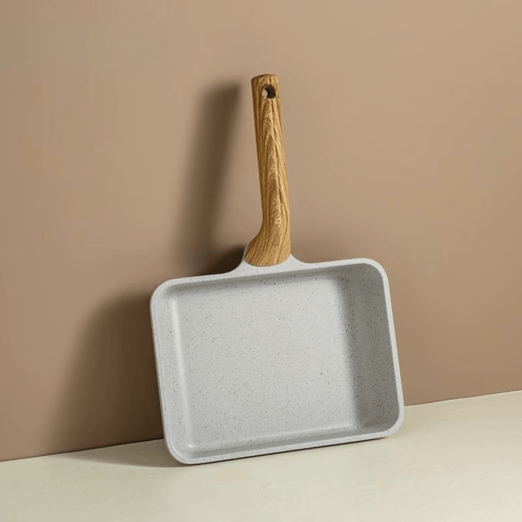 Premium Maifan Stone Non-Stick Breakfast Square Frying Pan With Spatula