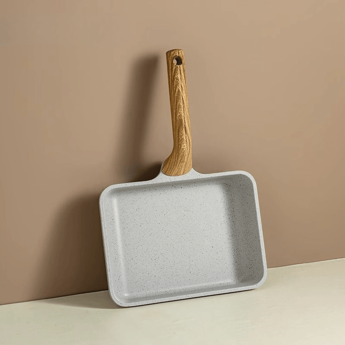 Premium Maifan Stone Non-Stick Breakfast Square Frying Pan With Spatula