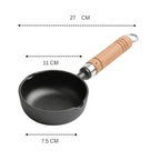Cast Iron Non-Stick Tadka Pan with Wooden Handle