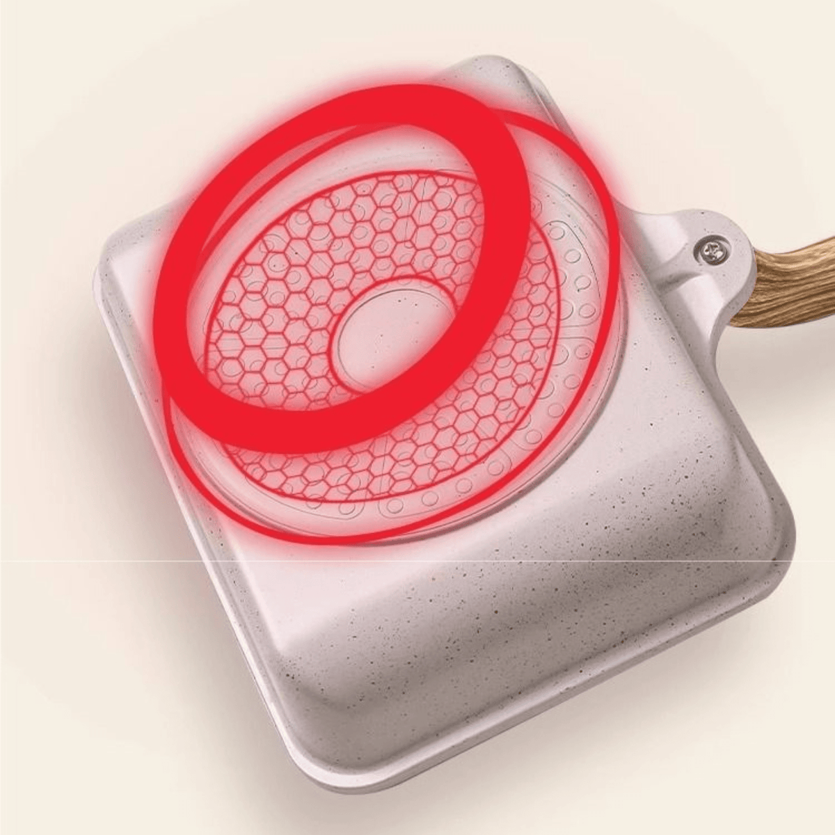 Premium Maifan Stone Non-Stick Breakfast Square Frying Pan With Spatula