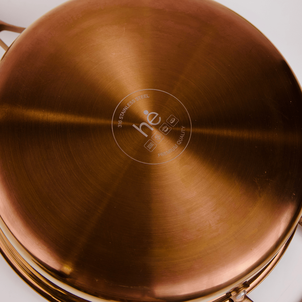Multi-Purpose Copper Core Honeycomb Frying Pan With Lid (26cm)