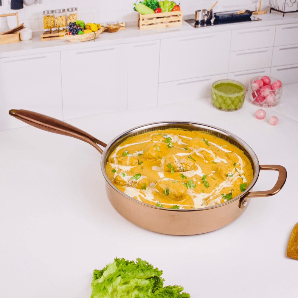 Multi-Purpose Copper Core Honeycomb Frying Pan With Lid (26cm)