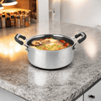 Stainless Steel Honeycomb Deep Cooking Pot With Lid (24cm)