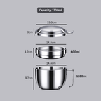 Multipurpose Stainless Steel Cooking Bowl with Lid