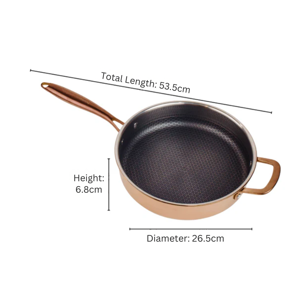 Multi-Purpose Copper Core Honeycomb Frying Pan With Lid (26cm)