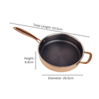 Multi-Purpose Copper Core Honeycomb Frying Pan With Lid (26cm)