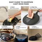 Multi-Functional Pre-Seasoned Cast Iron Tawa With Silicone Grip(26cm)