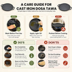 Heavy-Duty Cast Iron Cooking Tawa with Silicone Grip(30cm)