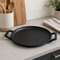 Premium Dual Handle Cast Iron Tawa with Silicone Grip(28cm)