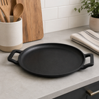 Premium Dual Handle Cast Iron Tawa with Silicone Grip(28cm)