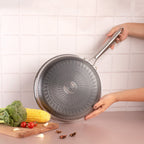 Double Sided Multipurpose Stainless Steel Non-Stick Honeycomb Frying Pan (26cm)
