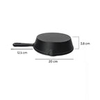 Multi Cooktop Cast Iron Flat Skillet Pan with Silicone Grip(20cm)