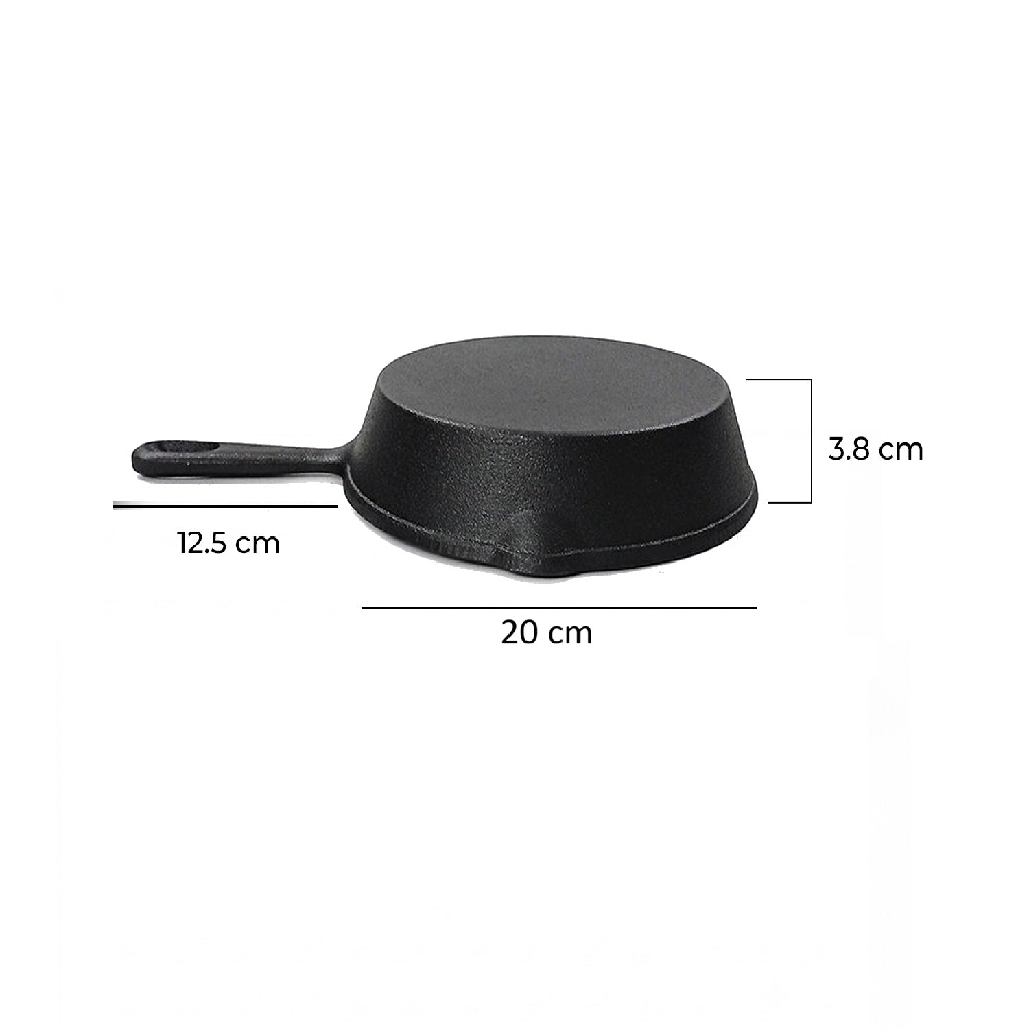 Multi Cooktop Cast Iron Flat Skillet Pan with Silicone Grip(20cm)