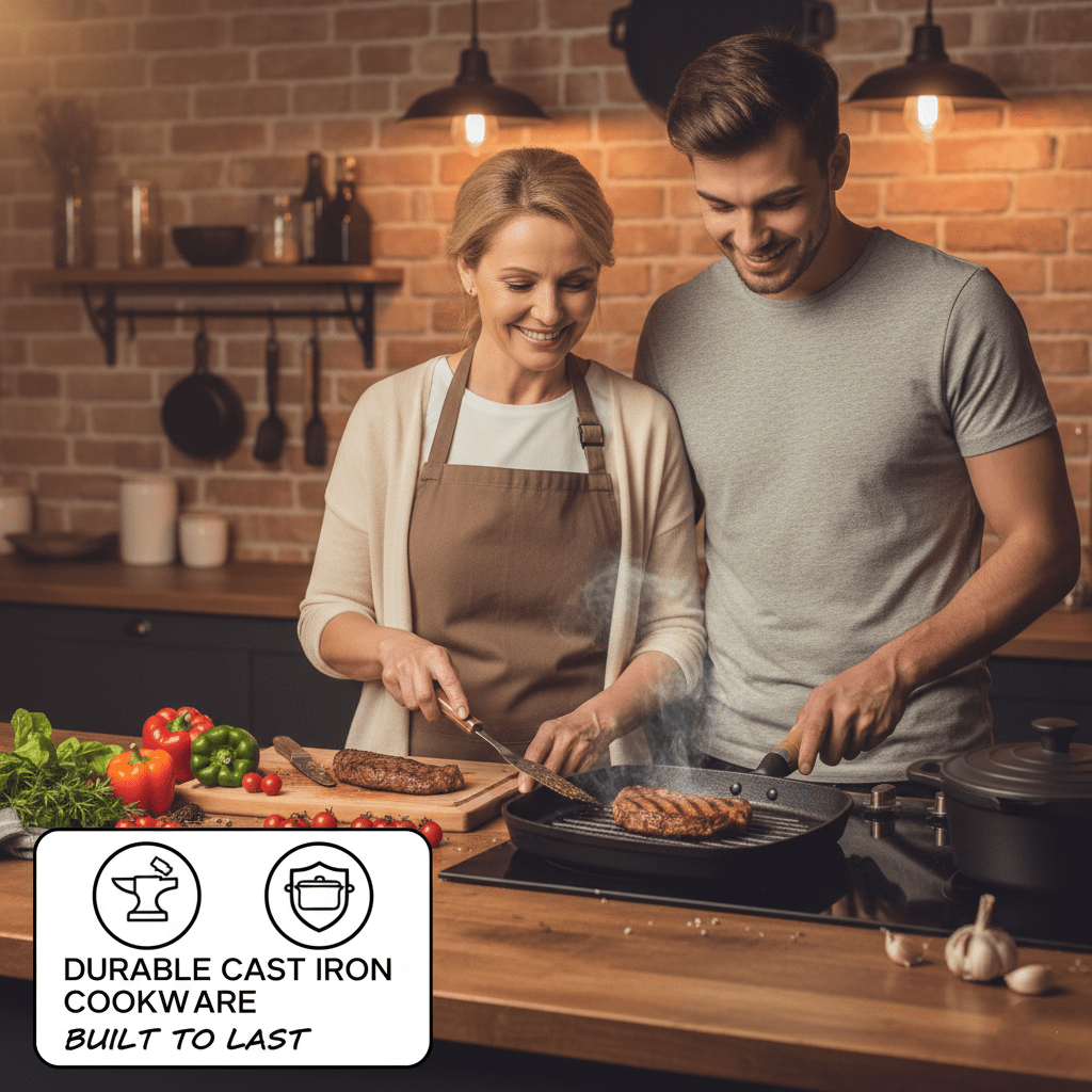 Non-Stick Cast Iron Grill Pan(22cm)