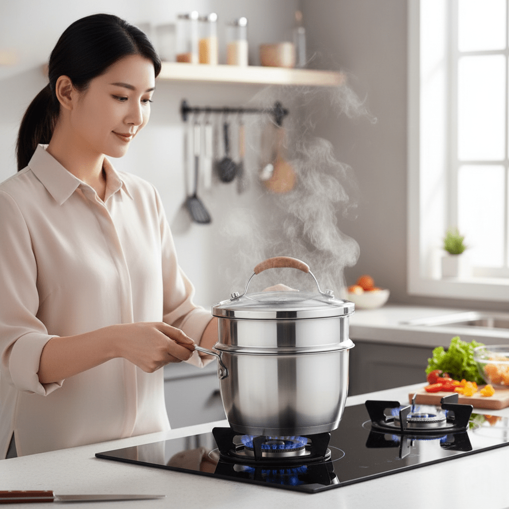 Multi-Purpose Stainless Steel Cooking & Steaming Pot (2Litre)