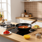 Fine Iron Cooking Pan with Wooden Handle