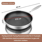 Double Sided Multipurpose Stainless Steel Non-Stick Honeycomb Frying Pan (26cm)