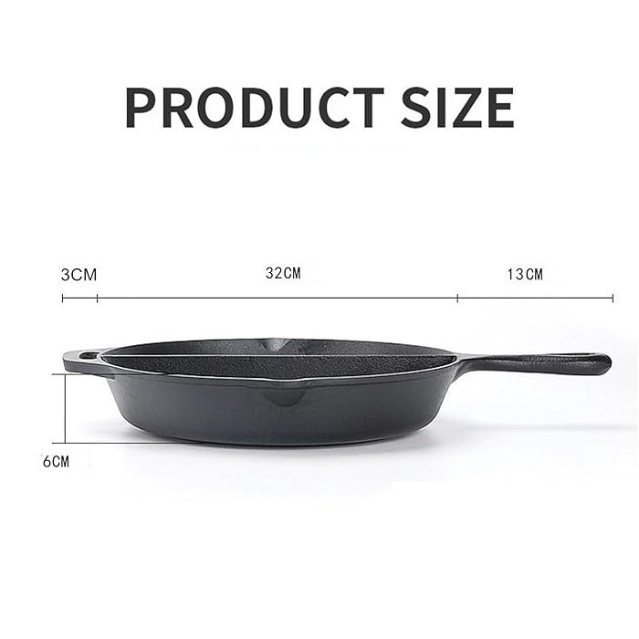 Multi-Purpose Cast Iron Flat & Grooved Cooking Pan(32cm)