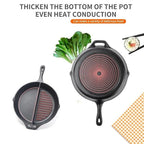 Multi-Purpose Cast Iron Flat & Grooved Cooking Pan(32cm)