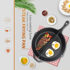 Multi-Purpose Cast Iron Flat & Grooved Cooking Pan(32cm)