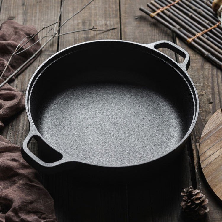 Multi-Purpose Cast Iron Skillet with Lid and Ear Handles (25cm)