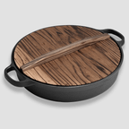 Multi-Purpose Cast Iron Skillet with Lid and Ear Handles (25cm)