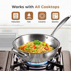 Multi-Purpose Non-Stick Tri-Ply Stainless Steel Wok(26 cm)