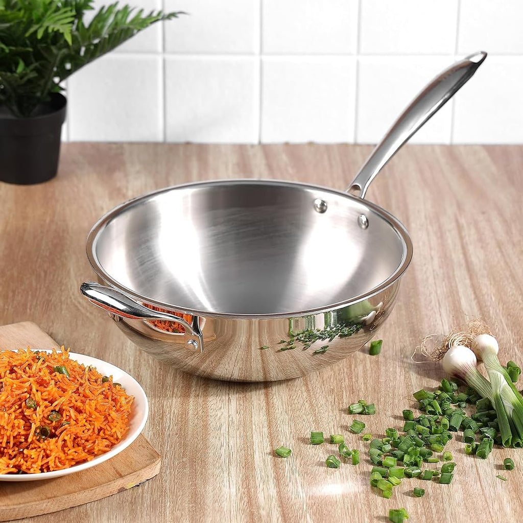 Multi-Purpose Non-Stick Tri-Ply Stainless Steel Wok(26 cm)