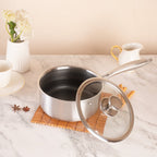 Multi-Purpose Stainless Steel Honeycomb Sauce Pan with Lid (18cm)