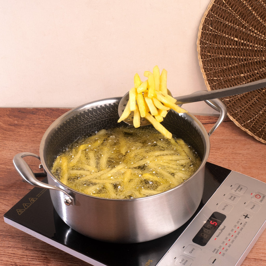 Multi-Purpose Stainless Steel Honeycomb Soup Pot with Lid (24cm)