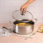 Multi-Purpose Stainless Steel Honeycomb Soup Pot with Lid (24cm)