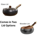 Multi-Purpose Cast Iron Cooking Pot with Wooden Handle (24cm)