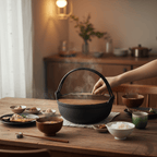 Multi-Use Cast Iron Miso Soup Pot with Wooden Lid(24.5cm)
