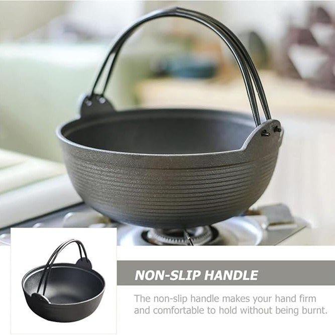 Multi-Use Cast Iron Miso Soup Pot with Wooden Lid(24.5cm)