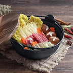 Multi-Use Cast Iron Miso Soup Pot with Wooden Lid(24.5cm)